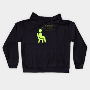 Portrait of a Neurotypical Sitting in a Chair Kids Hoodie